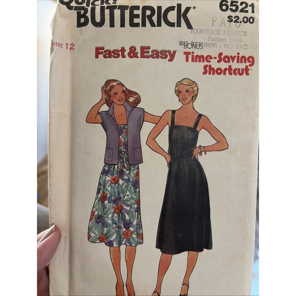 Butterick 6521 Pattern Misses Sundress Jacket Belt Fast & Easy Sz 6-8 Uncut FF